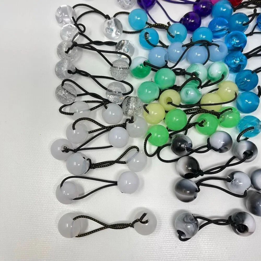 Twin Bead Hair Knocker Pony Tail Holders Bubbles Balls Tie Backs Lot of 76 Sets - Picture 5 of 5